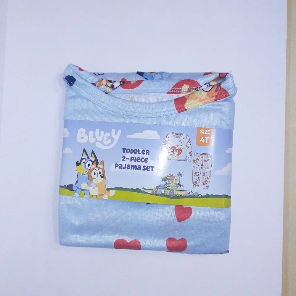 Character Bluey Toddler Unisex Valentine's Day Pajama Set, 2-Piece, Sizes 12M-5T - Picture 6 of 15